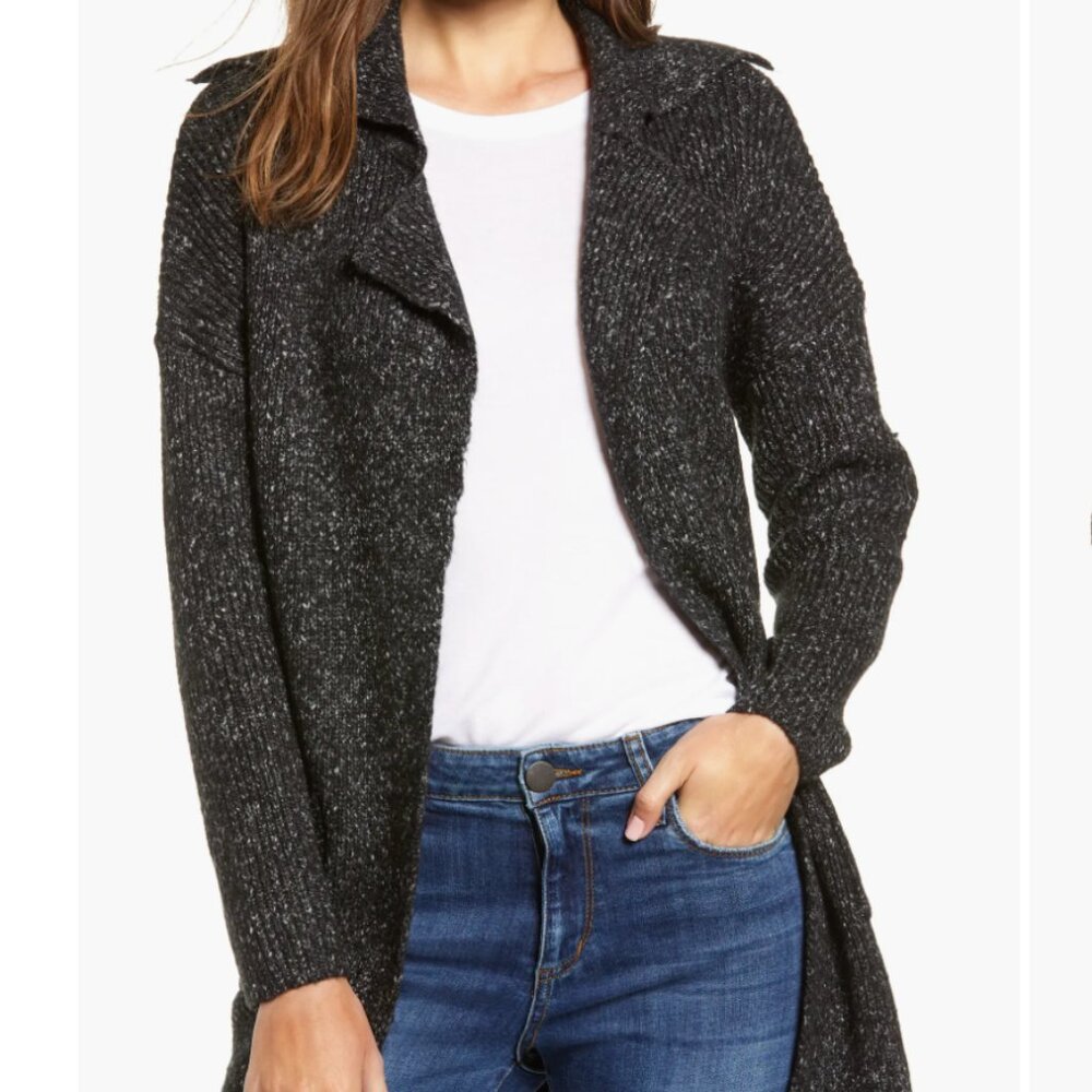 Thick knit grey-marl cardigan